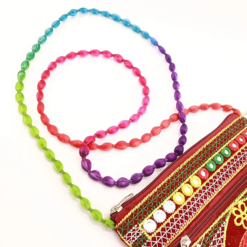 Boho Elephant Crossbody Handbag Women S Multicolored Pom Pom Purse Pouch Bag